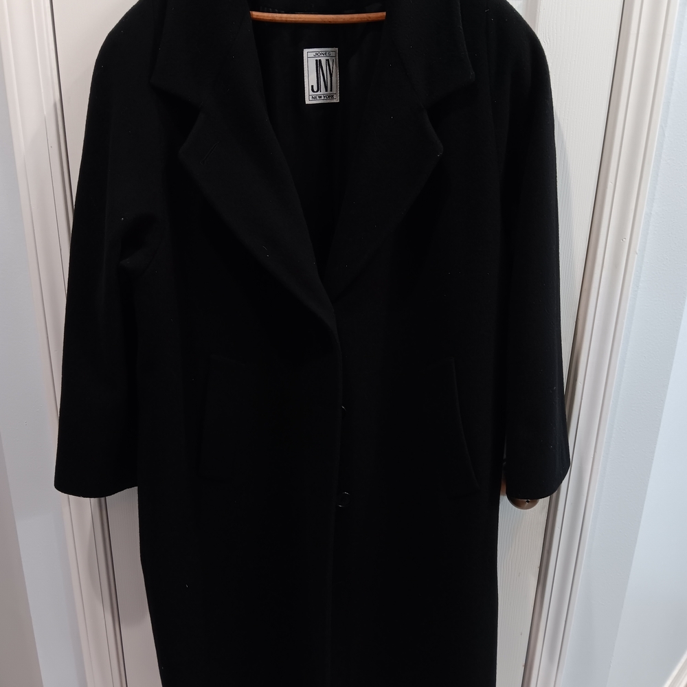 Jones New York Elegant Black Trench Coat 20W